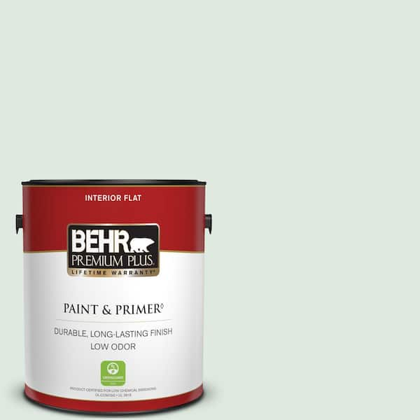 BEHR PREMIUM PLUS 1 gal. #470E-2 Water Mark Flat Low Odor Interior Paint & Primer