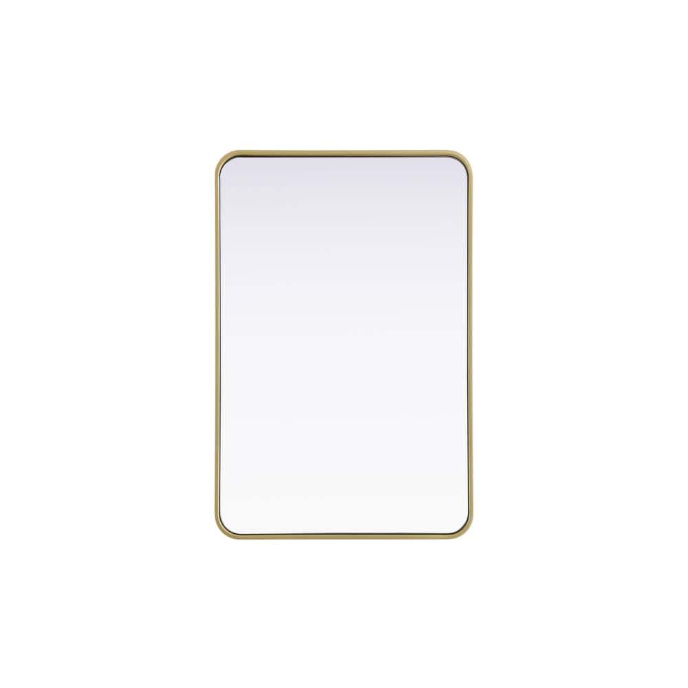 Timeless Home Brass 24 in. W x 36 in. H Contour Wall Mirror