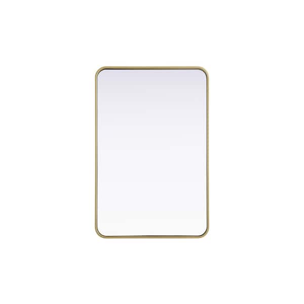Timeless Home Brass 24 in. W x 36 in. H Contour Wall Mirror