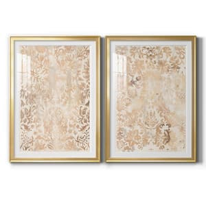 Walnut Damask I by Wexford Homes 2-Pcs Framed Abstract Paper Art Print 26.5 in. x 36.5 in.