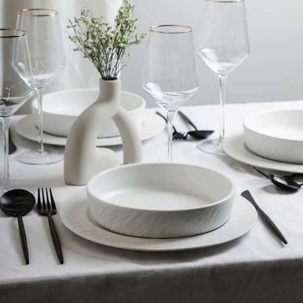 Stone Lain Senso 12-Piece White New Bone China Dinnerware