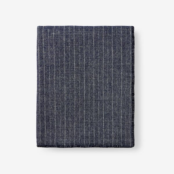 The Company Store Pinstripe Navy Throw Blanket