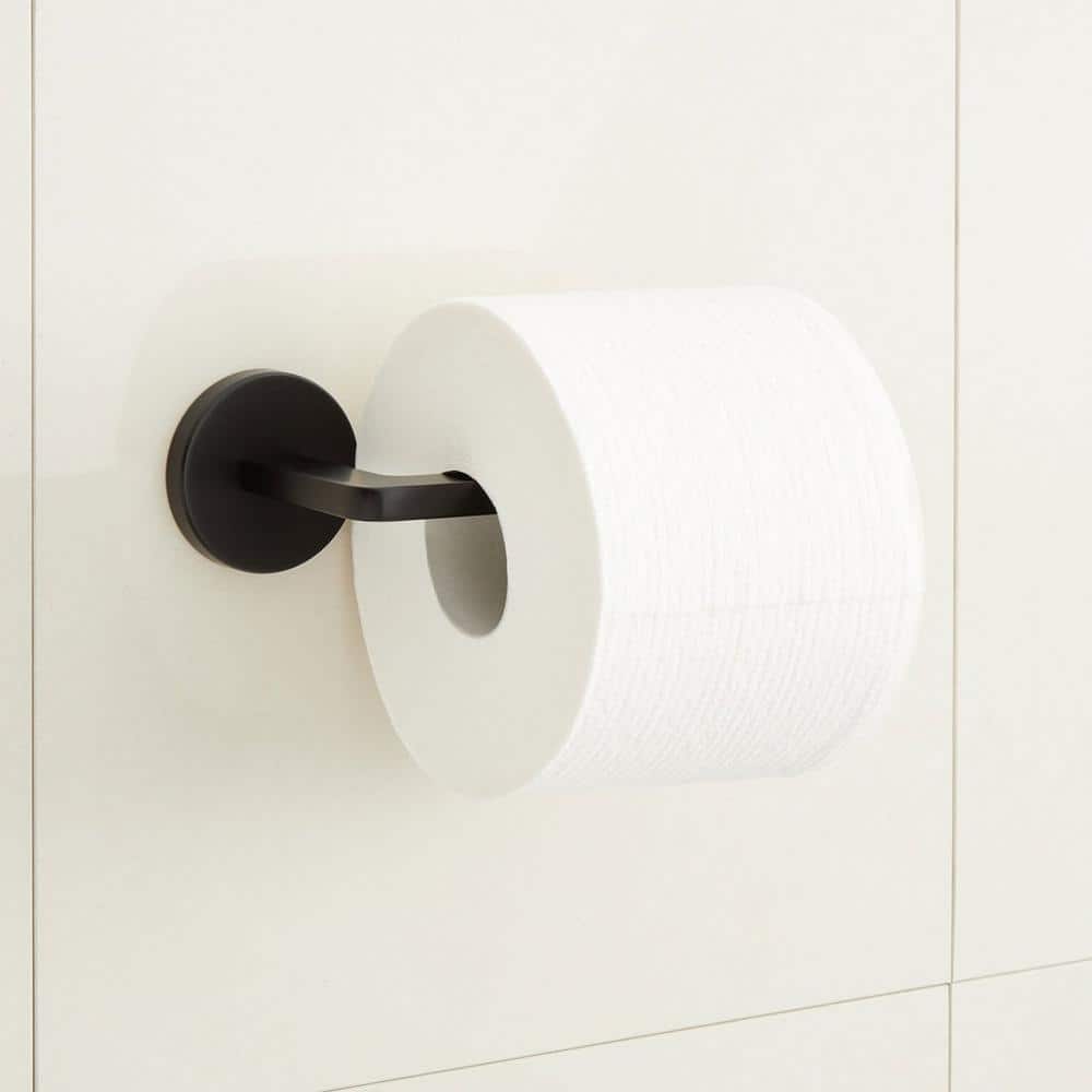 Matte Black Metal Wall Mounted Modern Toilet Paper Holder