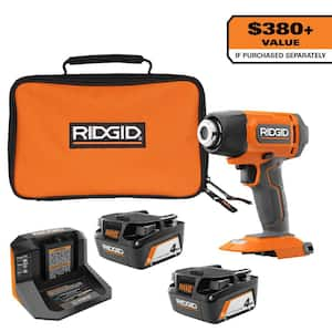 18V Cordless Compact Heat Gun with (2) 4.0 Ah Batteries, Charger, and Bag