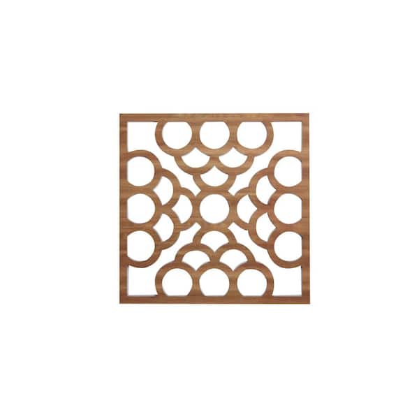 Ekena Millwork 23-3/8" x 23-3/8" x 1/4" Large Harlingen Decorative Fretwork Wood Wall Panels, Walnut (10-Pack)
