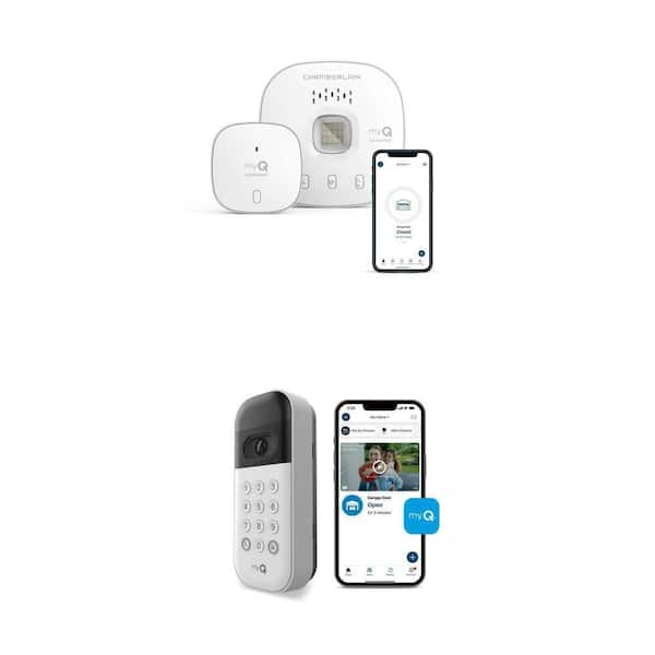 myQ Smart Wireless Garage Door Video Keypad and Smart Garage Control with WiFi Hub Combo