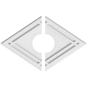 22 in. x 14.62 in. x 1 in. Diamond Architectural Grade PVC Contemporary Ceiling Medallion (2-Piece)