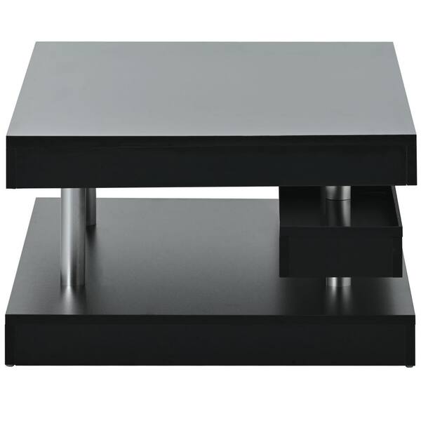 Simple Modern Gray Yellow and Black Geometric Coffee Table by  BlackStrawberry