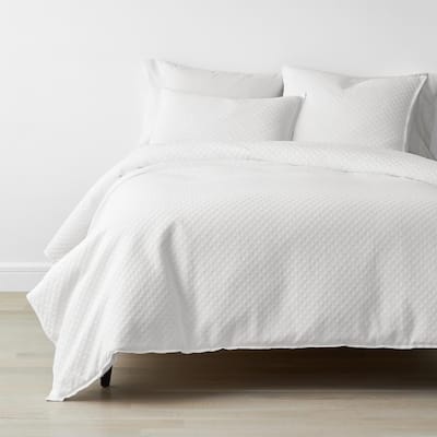 The Company Lucille White, White Textured Duvet Cover Twin