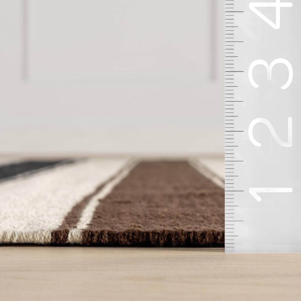 Quest Multicolor Striped Cotton 3' x 5' Area Rug