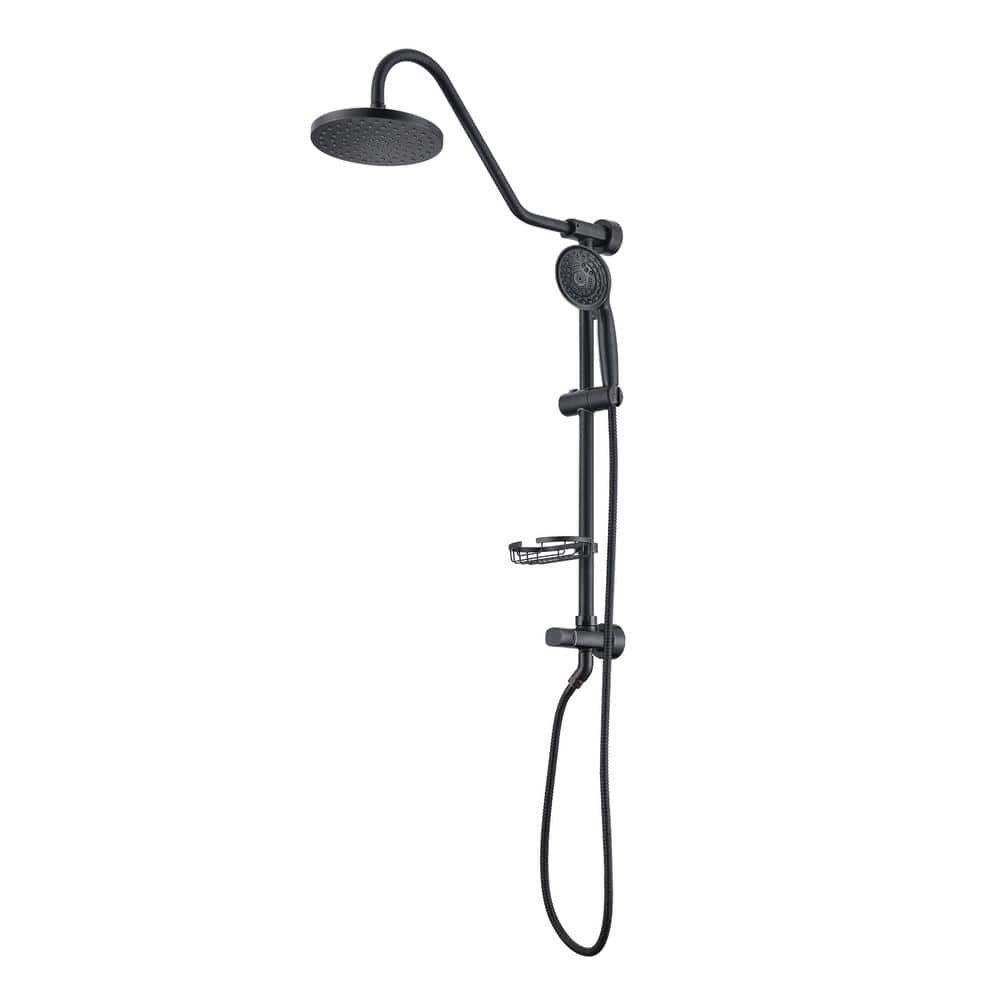 2-Spray Patterns 1.8 GPM Round 7.85 in. Wall Bar Shower Kit with Hand Showe