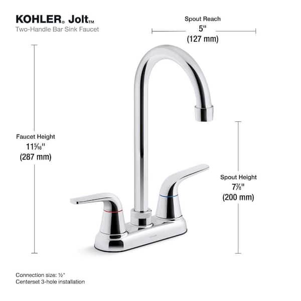 KOHLER Jolt 2-Handle Utility Sink Faucet in Polished Chrome