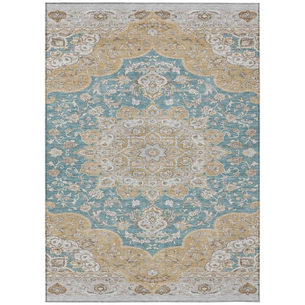 Chantille Machine Washable Indoor/Outdoor Abstract ACN2853 Teal 3 ft. x 5 ft. Area Rug price history on PriceWatchPro