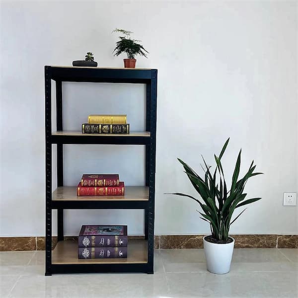 Heavy Duty 4-Tier Adjustable Metal Shelving Unit-Perfect for Garage, Warehouseand More 23.6" x 15. 7" x 47. 2" Black