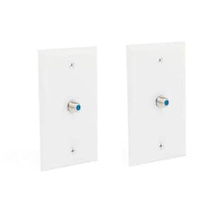 1 Gang Coaxial Wall Plate, White (2-Pack)