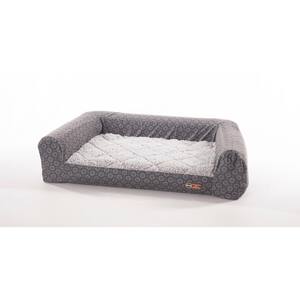 Air Sofa for Pets Medium Geo Flower Gray Ultra-Fleece/Polyester Bed