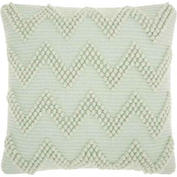 Green Solid Polyester 20 in. X 20 in. Throw Pillow