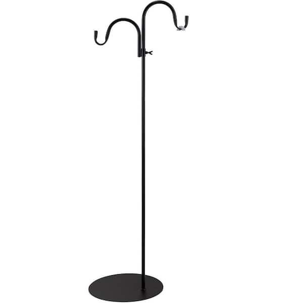 47.2 in. Steel Shepherds Hooks for Outdoor Hanging Bird Feeder Plant Pot Hook Stand Pole Adjustable Hooks