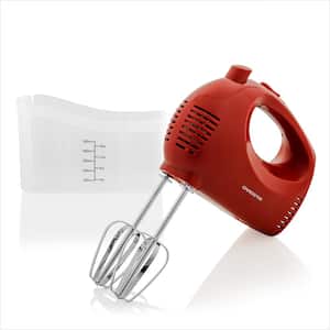 5-Speed Ultra Power Hand Mixer with Free Storage Case, Red