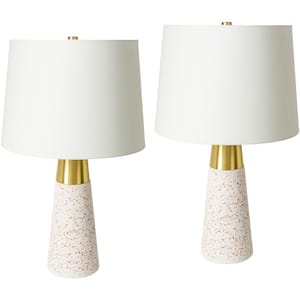 Catania 25 in. White Indoor Table Lamp