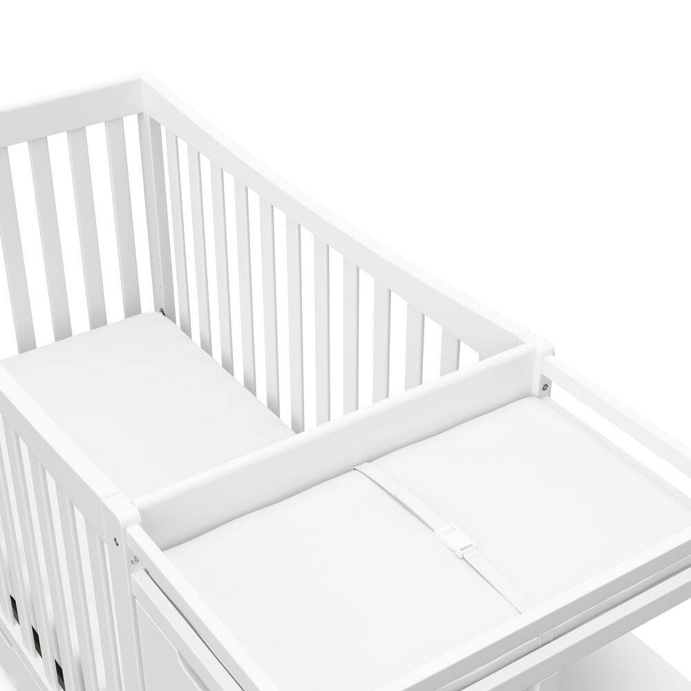 White Pine 4-in-1 Convertible Crib with Changer and Drawer