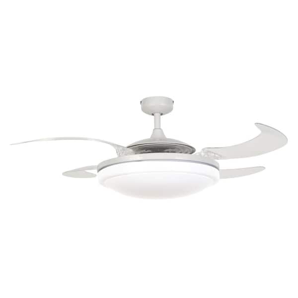 Fanaway Evo2 White Retractable 4-blade 48 in. Lighting with Remote Ceiling Fan