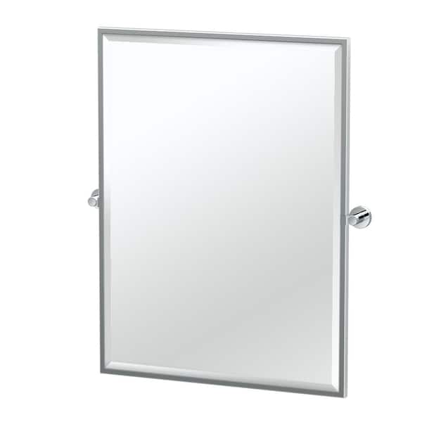 Gatco Glam 25 in. W x 33 in. H Framed Rectangular Beveled Edge Bathroom Vanity Mirror in Chrome