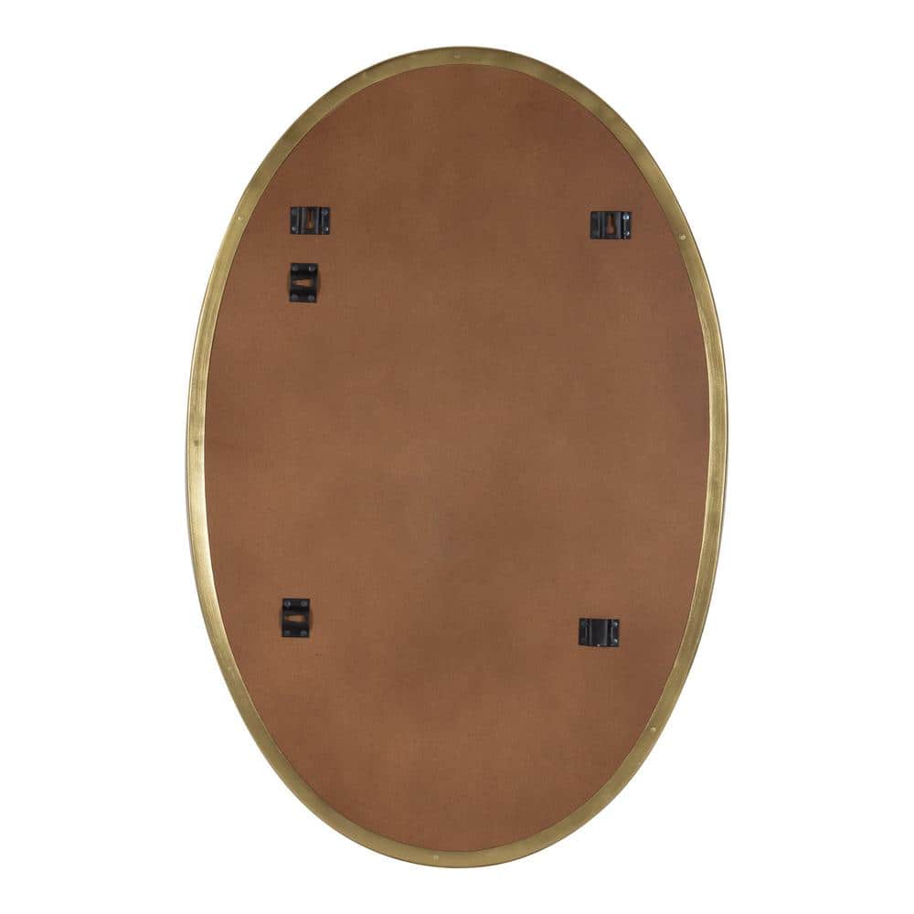 Midcentury Oval Gold Iron Vanity Mirror 24x34.7 Inches