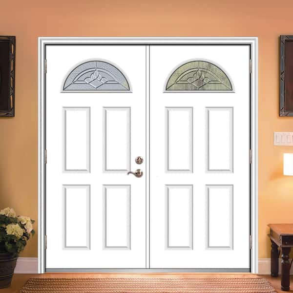 80 Premium Grace 3/4 Lite, Oval Lite 2 Panel Smooth Fiberglass Single Door