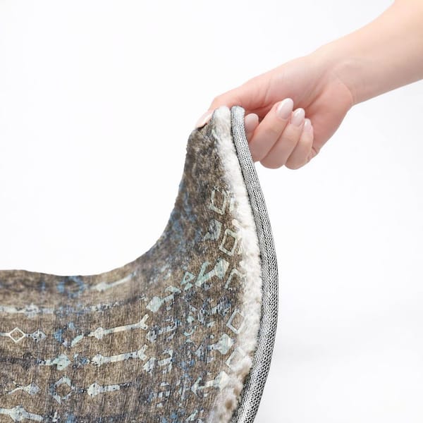 Dream Shag Premium Machine Washable Abstract ADS79 Mink 8 ft. x 8 ft. Round Rug