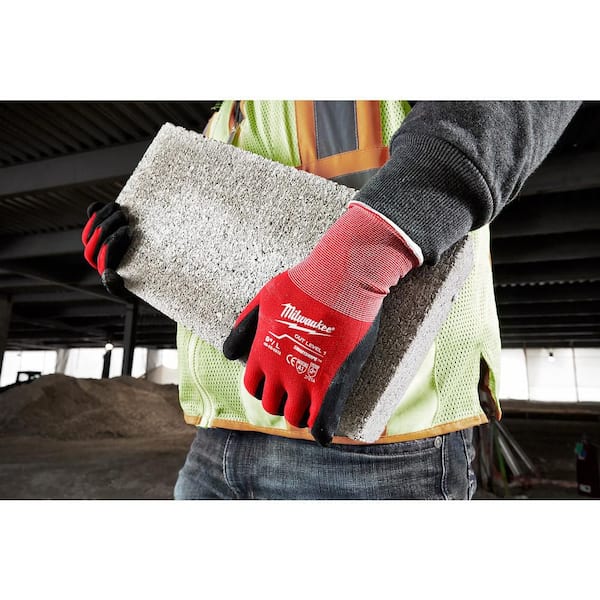 Milwaukee XX-Large Red Nitrile Level 1 Cut Resistant Dipped Work
