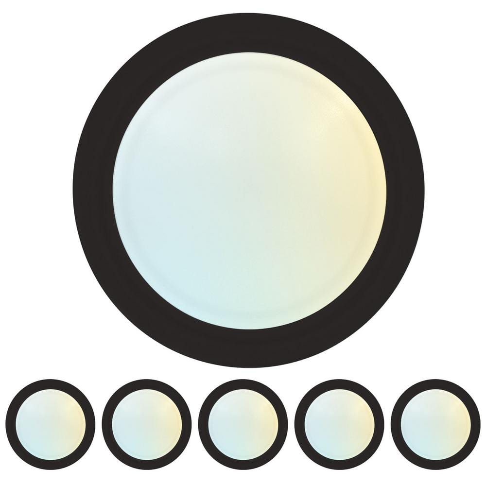 6 in. LED Disk Lights, Dimmable Flush Mount, 5CCT 2700K - 5000K, 12.5 Watt, 1000LM, Damp Rated Black 6 Pack price history on PriceWatchPro