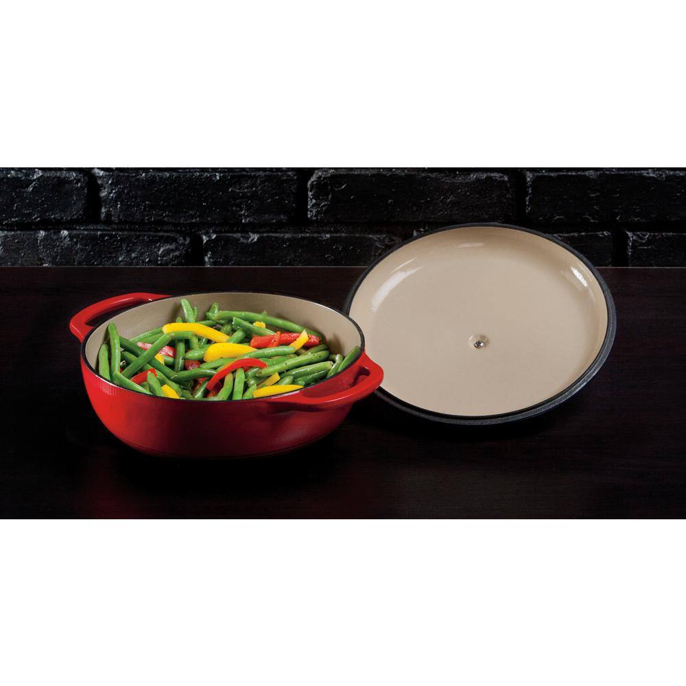 Red Enameled Cast Iron 3 Qt Dutch Oven