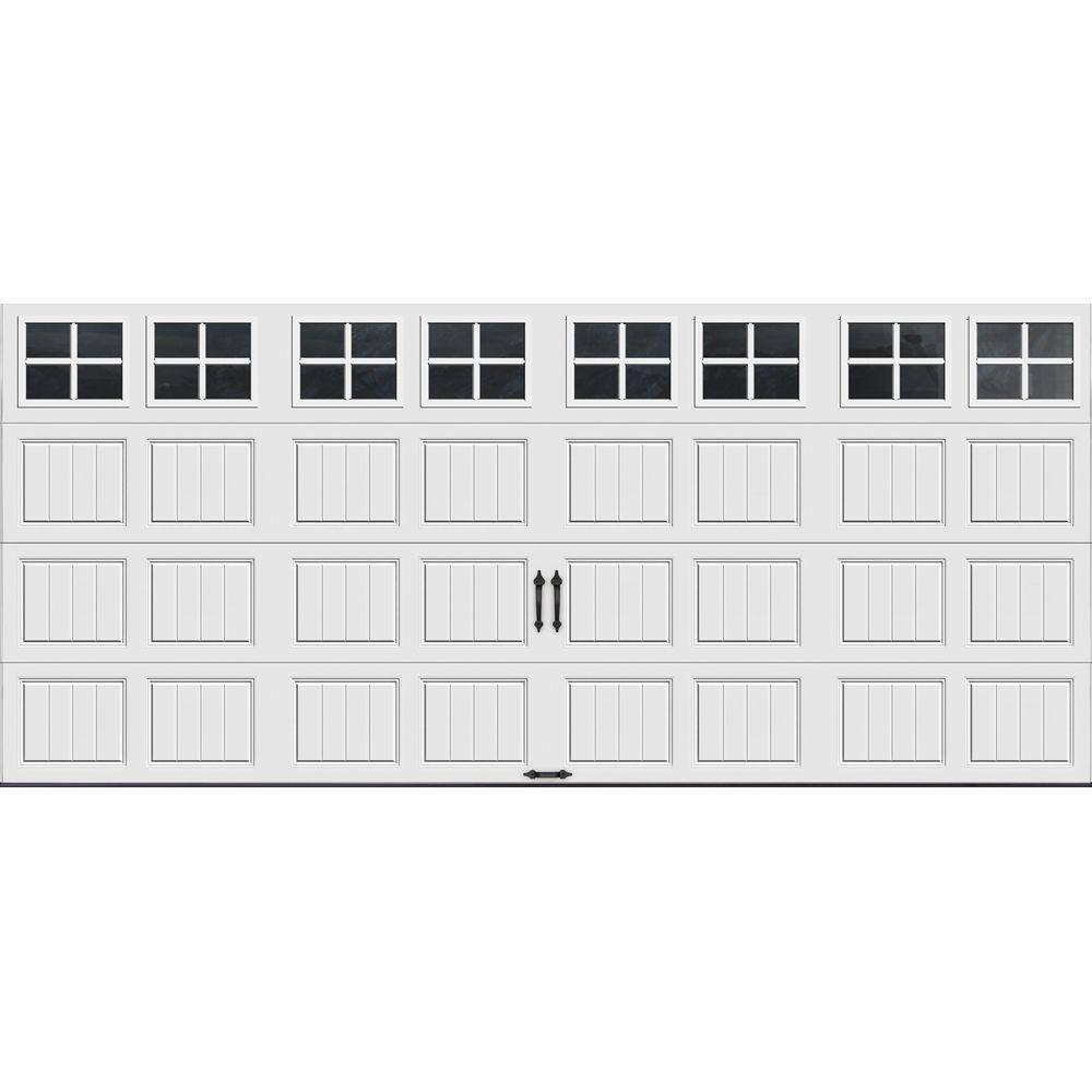 Gallery Steel Short Panel 16 ft x 7 ft Insulated 18.4 R-Value White Garage 
