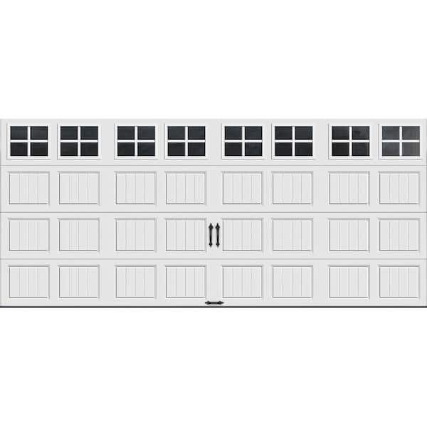 Clopay Gallery Steel Short Panel 16 ft x 7 ft Insulated 18.4 R-Value  White Garage Door with SQ22 Windows
