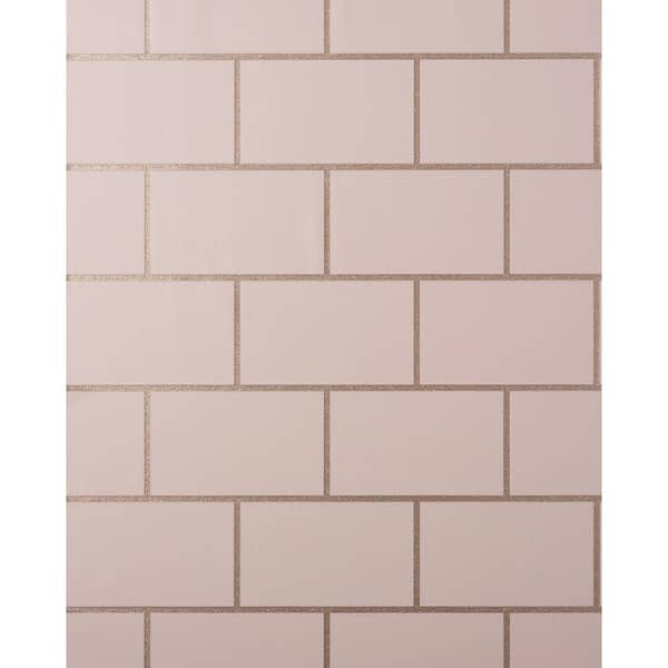 Fine Decor Metro Rose Gold Tile Wallpaper Sample