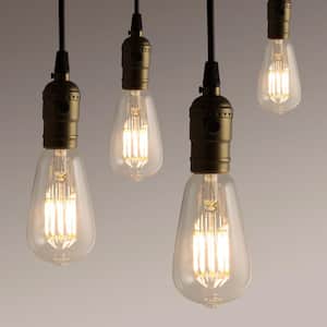 100-Watt Equivalent ST64 Clear Glass Vintage Edison LED Light Bulb, Warm White 2700K (4-Pack)