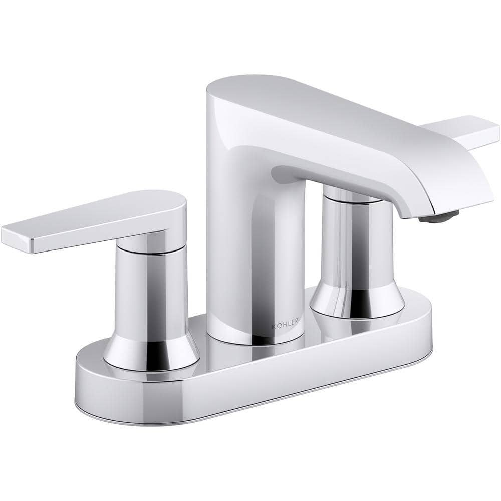 KOHLER Hint 4 in. Centerset 2-Handle Bathroom Faucet in Polished Chrome ...