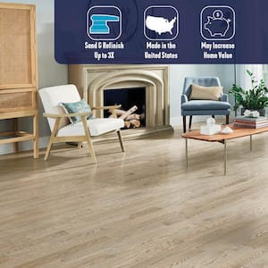 Plano Low Gloss Taupe Oak 3/4 in. T x 4 in. W Smooth Solid Hardwood Flooring (18.5 sq.ft./ctn)