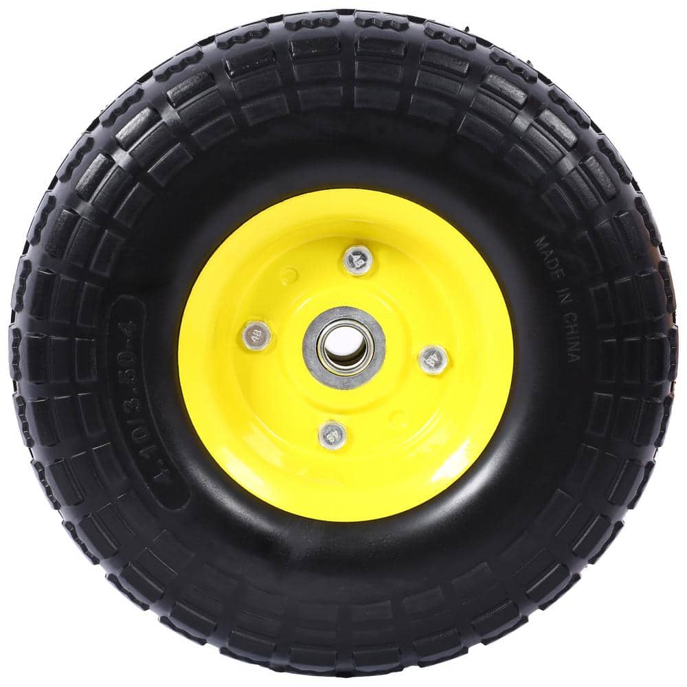 10 in. Diameter Tire in Black with Yellow Rim and Heavy-duty Flat Free PU Foam price history on PriceWatchPro