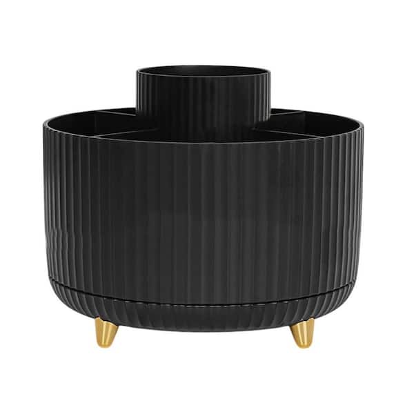 5-Slot Rotating Desk Organizer, Sturdy Plastic Pen Holder with 360° Rotation, Compact Desktop Storage for Office, Home