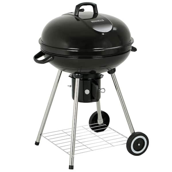 MASTER COOK 22 in. Charcoal Grill Round With Wheels - Outdoor Barbecue Grill For Camping Tailgating and Patio-Kettle Grill