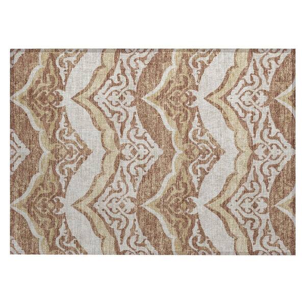 Chantille Machine Washable Indoor/Outdoor Abstract ACN3149 Rust 3 ft. x 4 ft. Area Rug