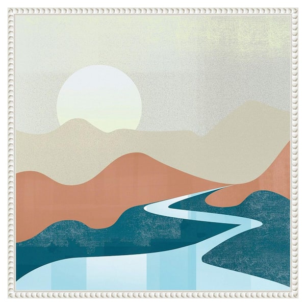 Amanti Art Peaceful Landscape I by Arctic Frame Canvas 1 Piece Floater Frame Canvas Giclee Abstract Art Print 22 in. x 22 in.