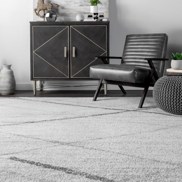nuLOOM - Thigpen Contemporary Stripes Gray 8 ft. x 12 ft. Area Rug
