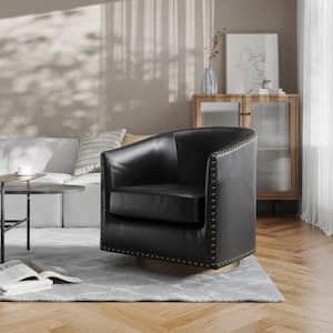 Black Leather/Faux Leather Accent Chair