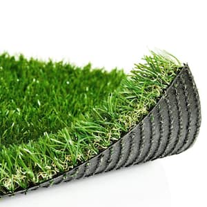 Premium Deluxe 1.38 in. Pile Height 5 ft. W x Cut to Length Green Artificial Grass Turf