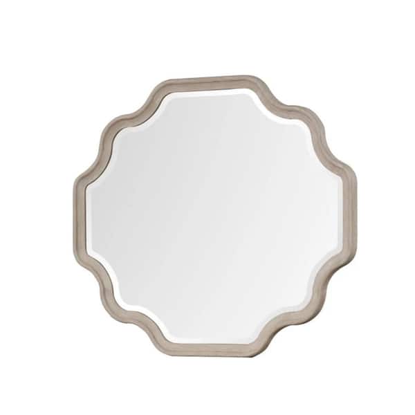 Fea Natural Oak Brown 1.5 in. W x 40 in. H Modern and Contemporary Octagon Wood Framed Mirror