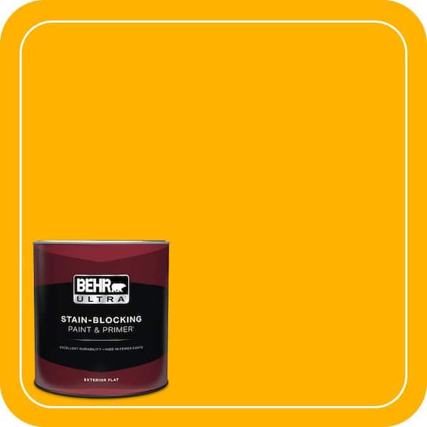 BEHR ULTRA 1 qt. #310B-7 Saffron Thread Flat Exterior Paint & Primer