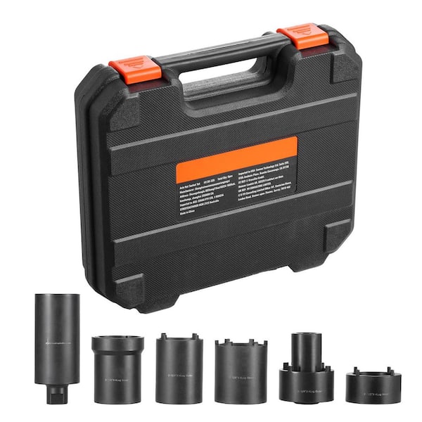 Spindle Nut Socket Tool Kit, 1/2 in. Drive 6-Piece Axle Hub Nut Socket Set, for Toyota, Ford, 4WD Vehicles
